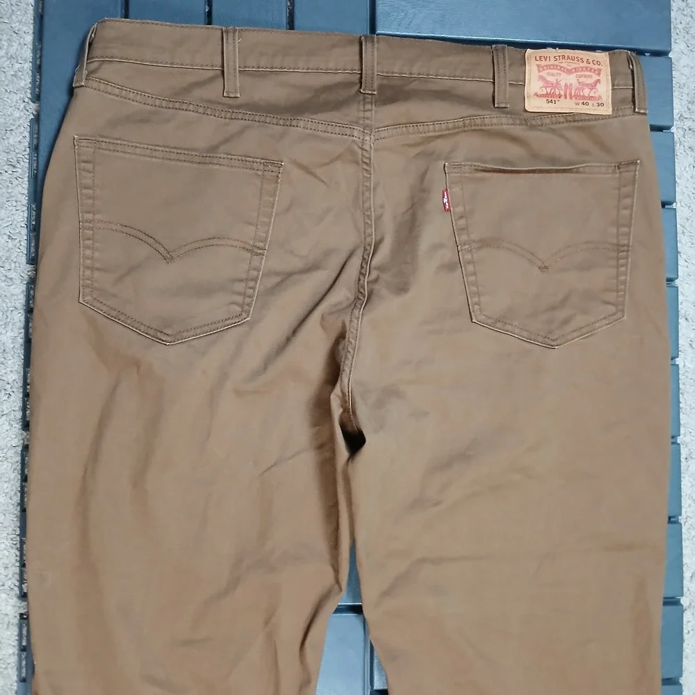 Levis 541‎ Men All Seasons Tech Pants 40X30 Brown 5 Pockets Red Tab Stretch PB83